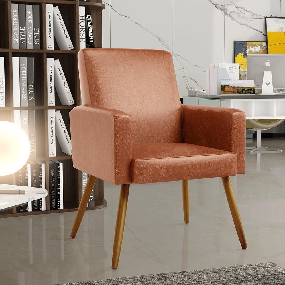 Kit 04 Poltronas Maria Pés Palito Couríssimo Camel - 8