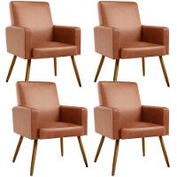 Kit 04 Poltronas Maria Pés Palito Couríssimo Camel - 1