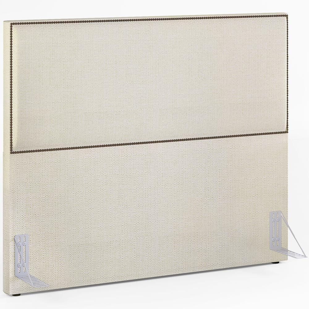 Cabeceira Cama Box Casal Com Tachas 140 Cm Linho Champagne - 1