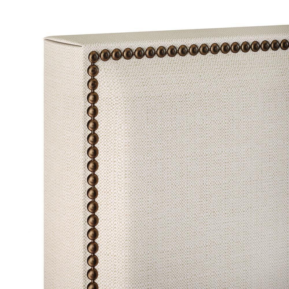 Cabeceira Cama Box Casal Com Tachas 140 Cm Linho Champagne - 4