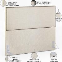 Cabeceira Cama Box Casal Com Tachas 140 Cm Linho Champagne - 6