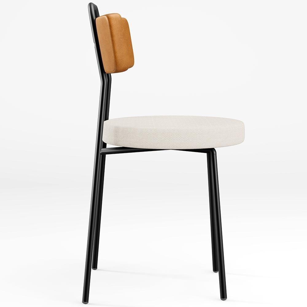 Kit 02 Cadeiras Para Cozinha Sala De Jantar Barcelona L02 Couríssimo Whisky Linho Bege - Lyam Decor - 3