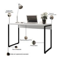 Mesa Escritório E Home Office Soft F01 Branco Fosco