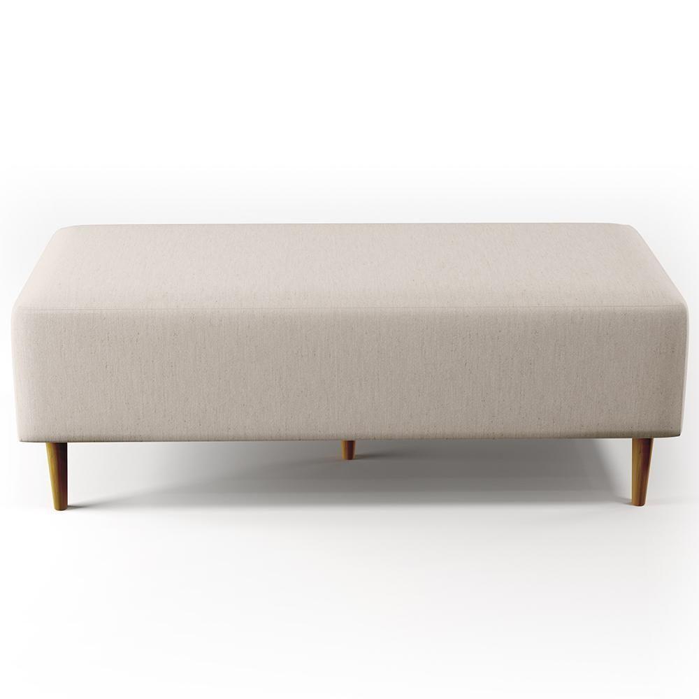 Kit 02 Puffs Bali W01 Pés Palito 120x50 Cm Linho Cru - 4