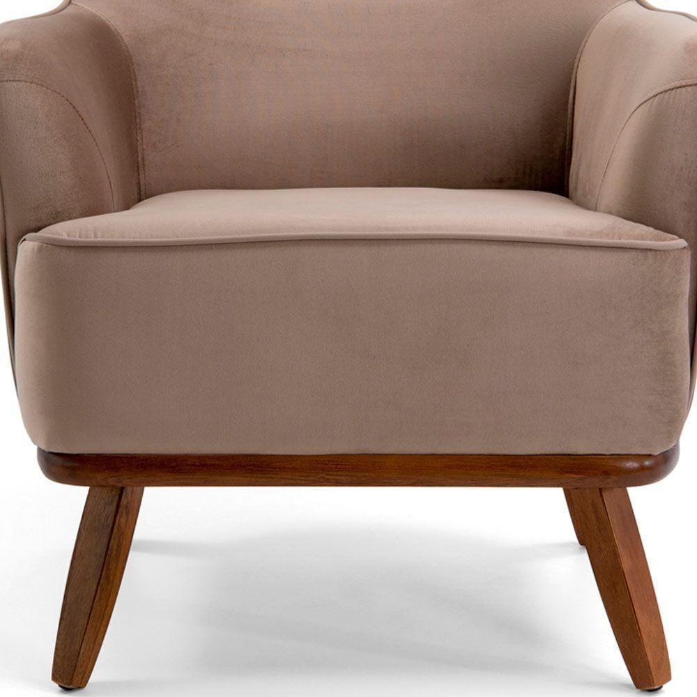 Poltrona Base Isabella Veludo Bege Escuro - 2