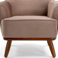 Poltrona Base Isabella Veludo Bege Escuro - 2