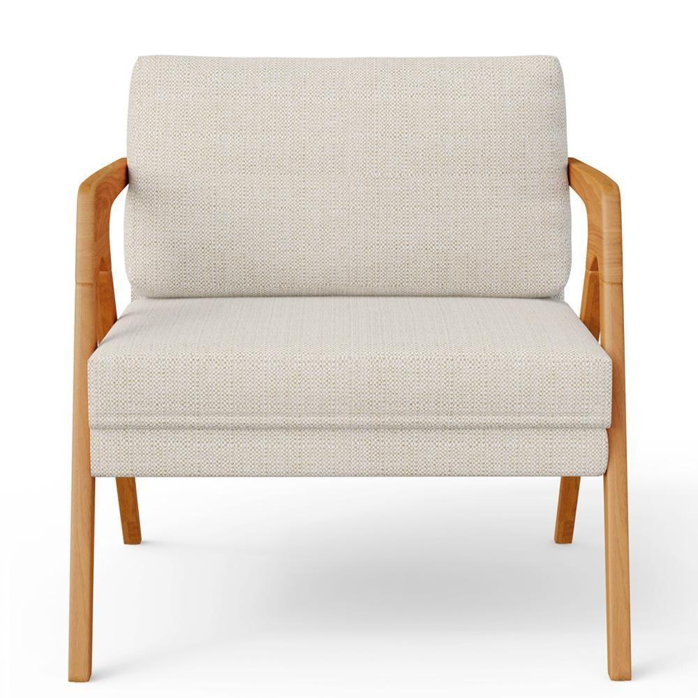 Kit 02 Poltronas Sala Estrutura L02 Linho Champagne - 4