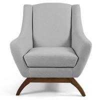 Kit 02 Poltronas Fixa Base De Madeira Linho Cru - 7