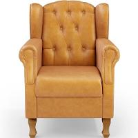 Poltrona Decorativa Para Sala De Estar Yara P02 Couríssimo Whisky - 6