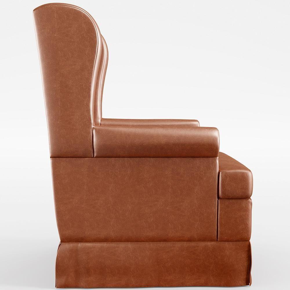 Poltrona E Puff Helena P02 Capitonê Couríssimo Camel - 4