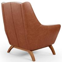 Poltrona Base Em Madeira Camel B-14 Linho Cru C-443 - 2