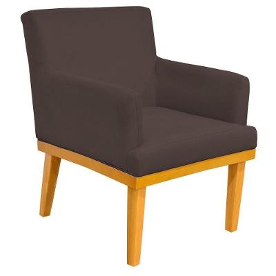 Poltrona Base Mel Beatriz Suede Marrom