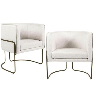 Kit 2 Poltronas Decorativas Betina D02 Bronze Creme Lyam Decor
