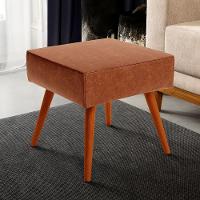 Kit 02 Puffs Banqueta Com Pés Palito Couríssimo Camel - 6