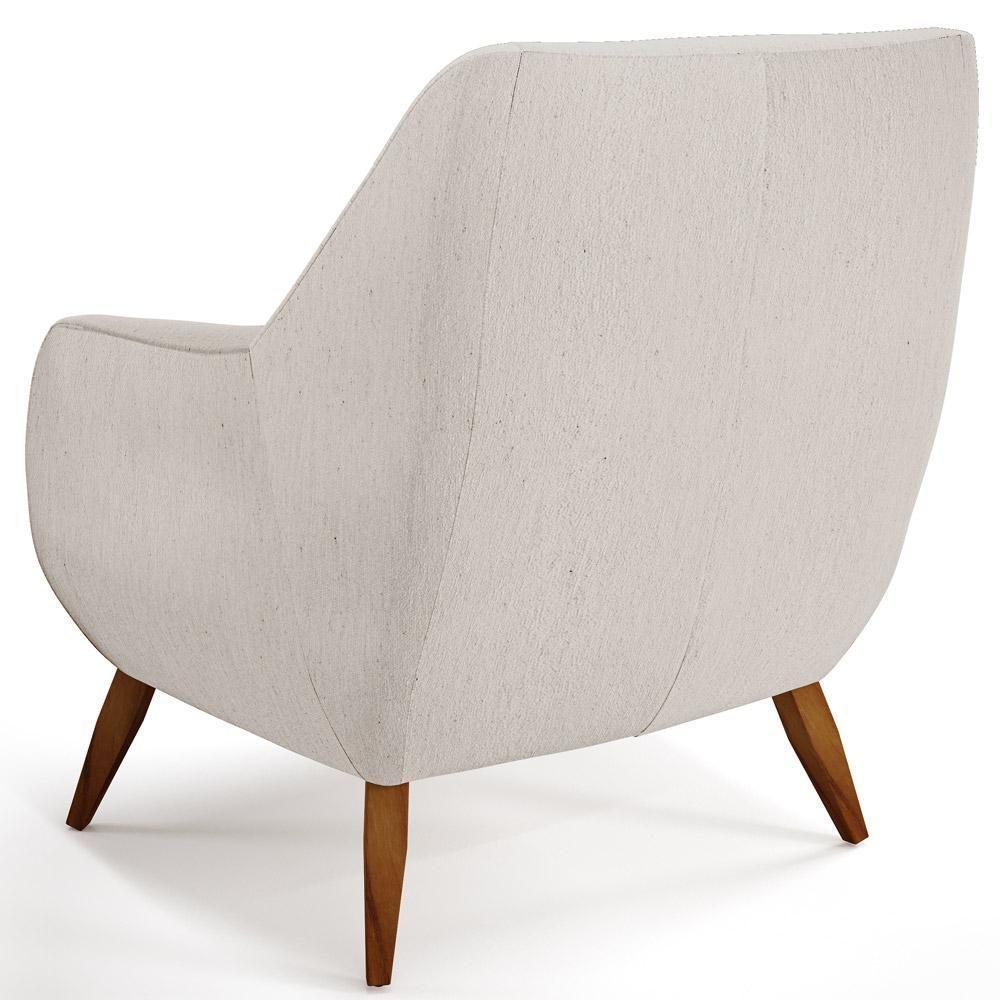 Kit 02 Poltronas Pés De Madeira Paloma D02 Linho Cru C-443 - 2