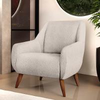 Kit 02 Poltronas Pés De Madeira Paloma D02 Linho Cru C-443 - 8