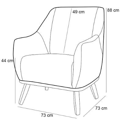 Poltrona Fixa Paloma D02 Linho Assento Fixo Bege Lyam Decor