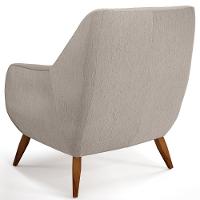 Poltrona Fixa Pés De Madeira Paloma D02 Linho Bege C-107 - 2