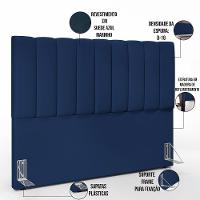 Cabeceira Cama Box Casal King 195 Cm Dália W01 Azul Marinho