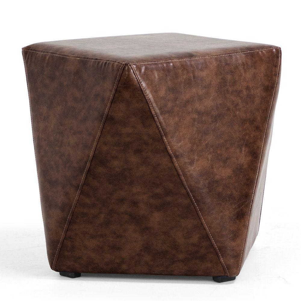 Puff Para Sala De Estar Ametista D02 Facto Marrom B-38 - 1