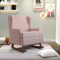 Poltrona Malu Base De Madeira P02 Suede Rosê - 7