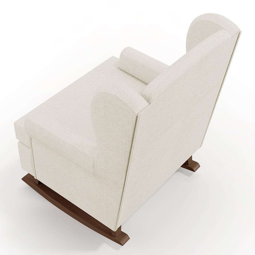 Poltrona Malu Base De Madeira P02 Linho Champagne - 2