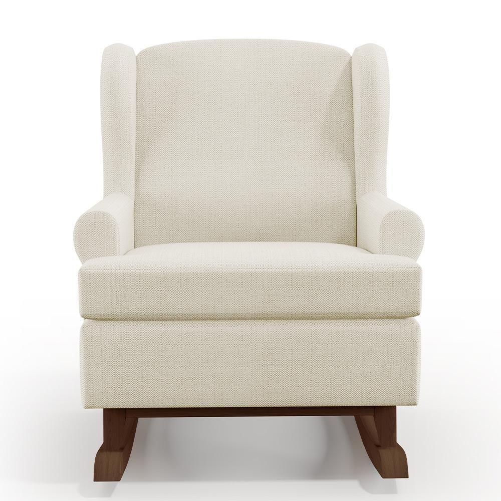 Poltrona Malu Base De Madeira P02 Linho Champagne - 6