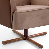 Poltrona Base X Giratória Isabella Veludo Bege - 2