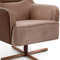 Poltrona Base X Giratória Isabella Veludo Bege - 3