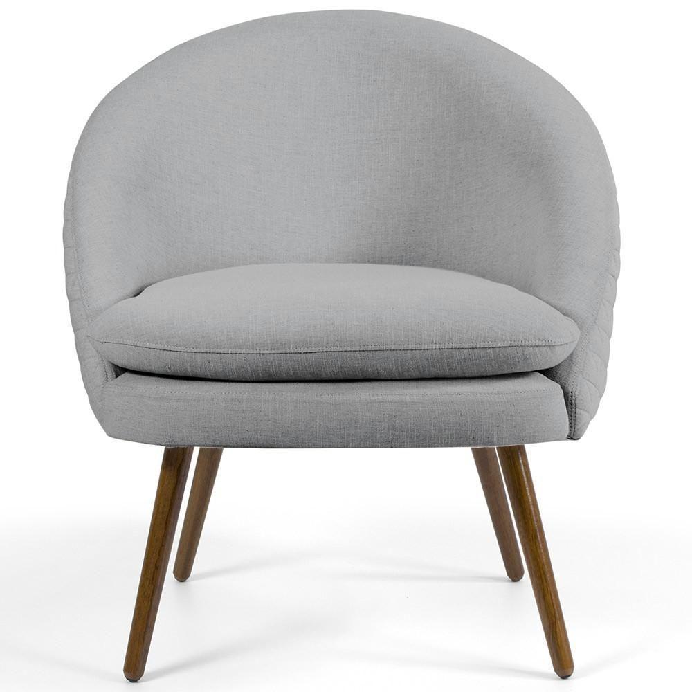 Poltrona Decorativa Fixa Pés Palito Rafa D02 Tressê Linho Cinza D-315 - 3