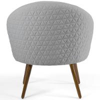 Poltrona Decorativa Fixa Pés Palito Rafa D02 Tressê Linho Cinza D-315 - 2