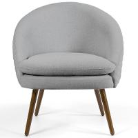 Poltrona Decorativa Fixa Pés Palito Rafa D02 Tressê Linho Cinza D-315 - 3