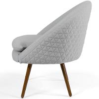 Poltrona Decorativa Fixa Pés Palito Rafa D02 Tressê Linho Cinza D-315 - 5