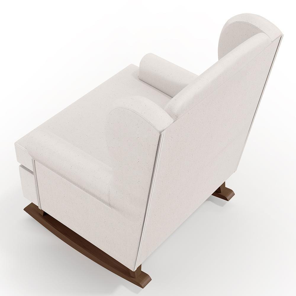 Poltrona Malu Base De Madeira P02 Linho Cru - 2