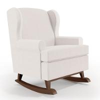 Poltrona Malu Base De Madeira P02 Linho Cru - 1