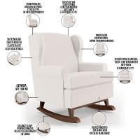 Poltrona Malu Base De Madeira P02 Linho Cru - 5