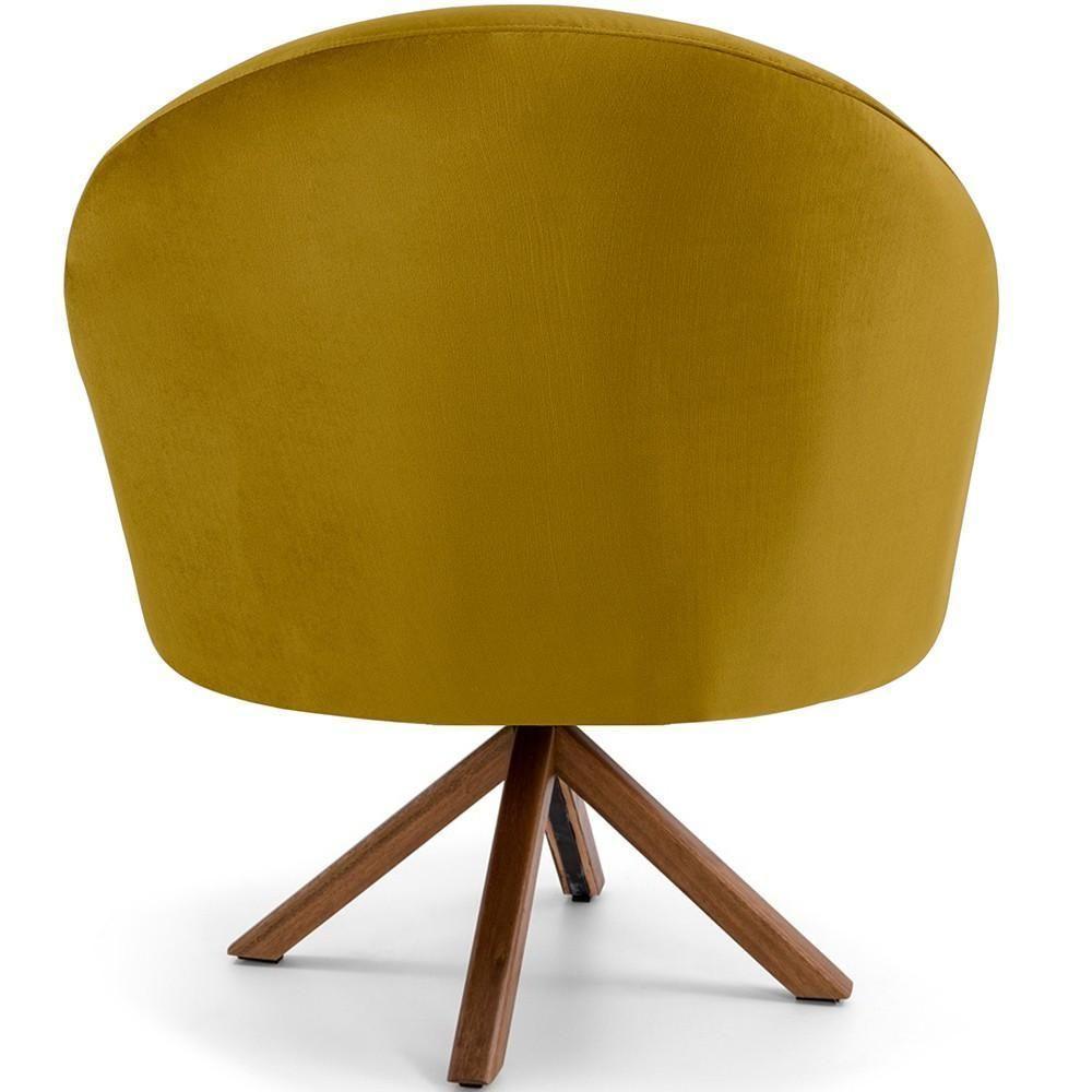 Kit 02 Poltronas Rafa D02 Veludo Mostarda C-279 - 3