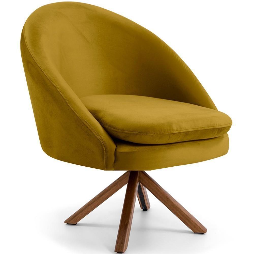 Kit 02 Poltronas Rafa D02 Veludo Mostarda C-279 - 7