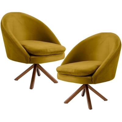 Kit 2 Poltronas Giratórias Rafa D02 Veludo Mostarda Lyam Decor
