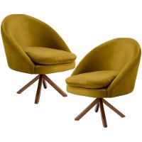 Kit 02 Poltronas Rafa D02 Veludo Mostarda C-279 - 1