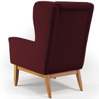 Kit 02 Poltronas Base De Madeira Veludo Marsala C-278 - 2