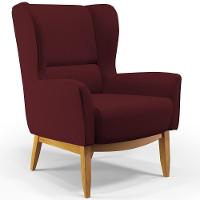 Kit 02 Poltronas Base De Madeira Veludo Marsala C-278 - 6