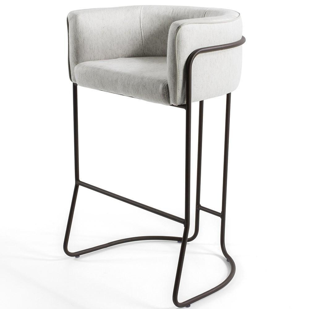 Kit 03 Banquetas Fixa Choco Linho Creme A-48 - 9