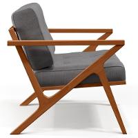 Poltrona Decorativa Sala De Estar Com Cintas De Corano Laís B04 Linho Cinza Escuro