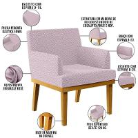 Kit 3 Poltronas Base Mel Beatriz W01 Bouclê Rosê - 8