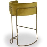 Kit 04 Banquetas Fixa Bronze Veludo Mostarda C-260 - 6