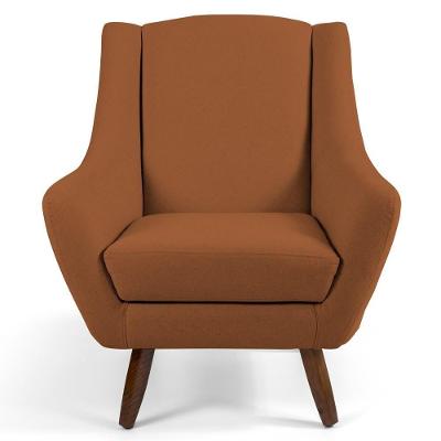 Poltrona Fixa Decorativa Juliet D02 Veludo Terracota Lyam Decor