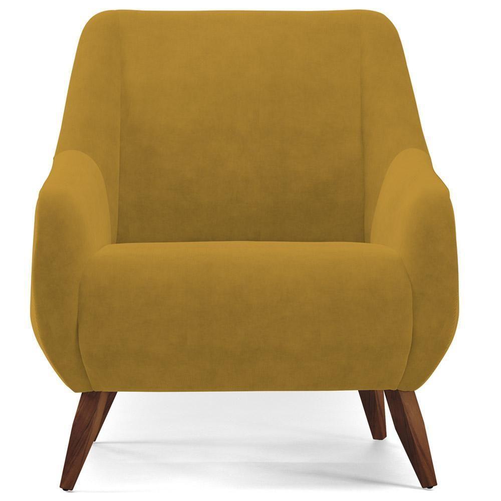 Kit 02 Poltronas Paloma D02 Veludo Mostarda C-260 - 4