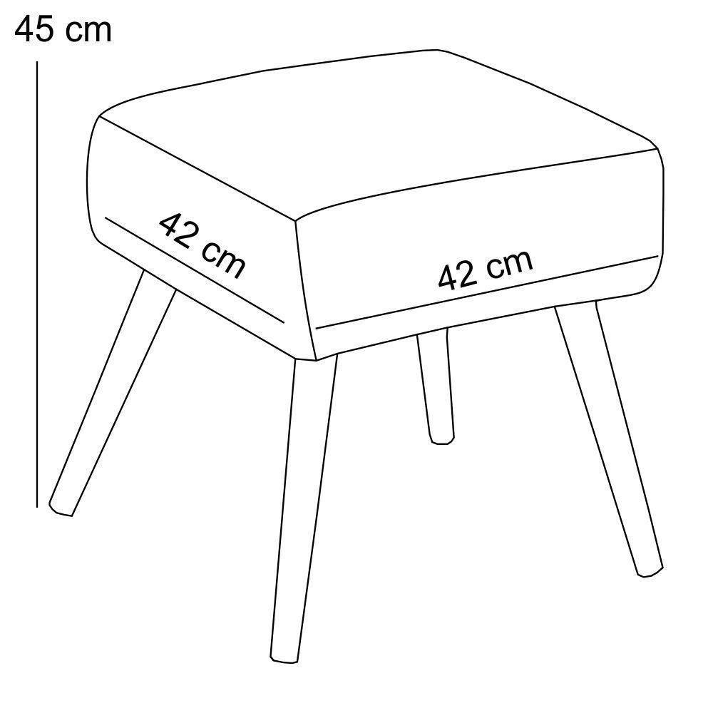 Puff Banqueta Decorativa Com Pés Palito Lívia W01 Linho Cru - 2