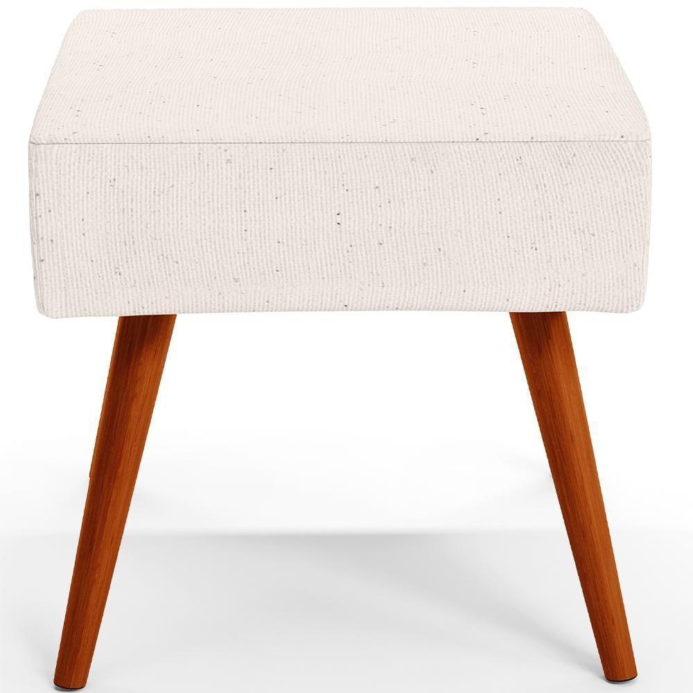 Puff Banqueta Decorativa Com Pés Palito Lívia W01 Linho Cru - 4